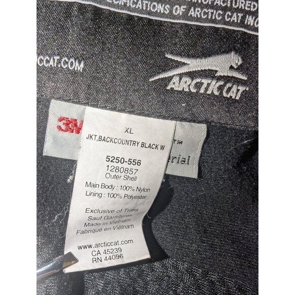 Arctic Cat Arcticwear Women's Black Coat Size XL Zip Alpine Jacket Reflective - Picture 7 of 12